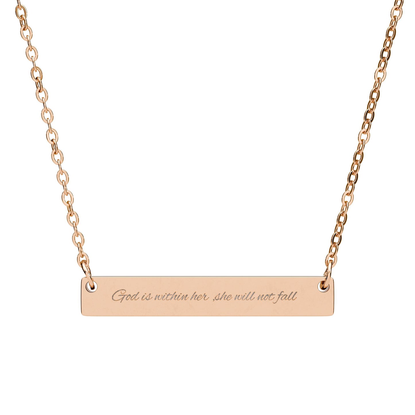 God Is With Her Bar Necklace