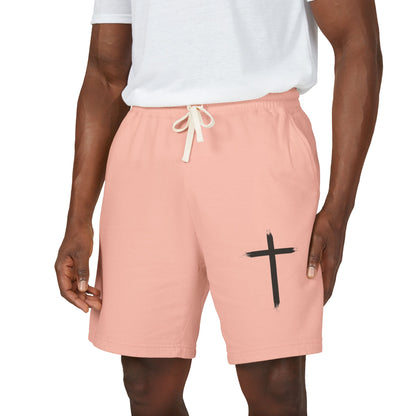 Cross Graphic Sweat Shorts — Lightweight Garment-Dyed Fleece