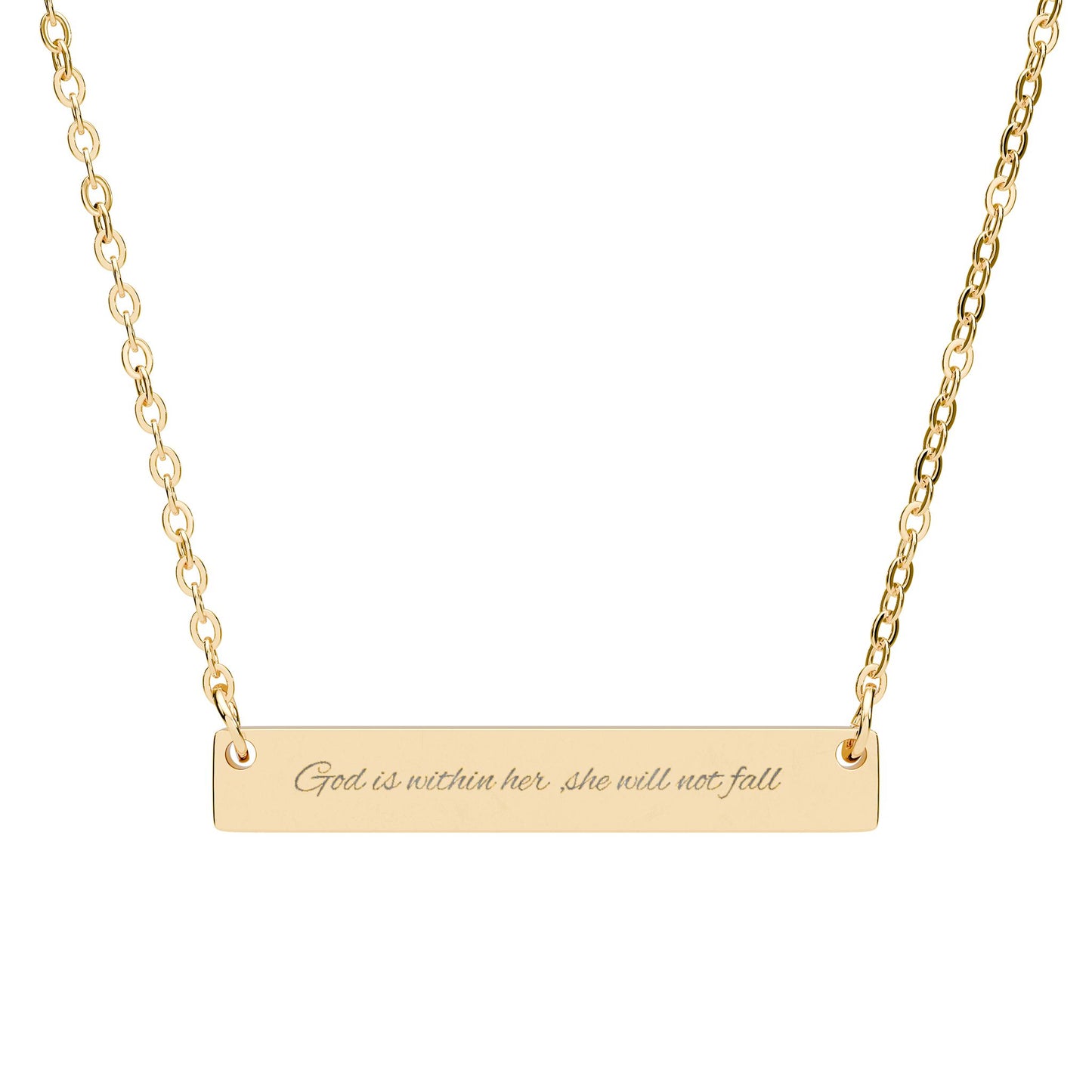 God Is With Her Bar Necklace