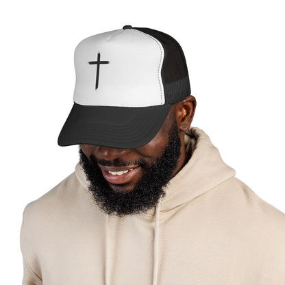 Cross trucker Cap — Minimal Christian Mesh Hat