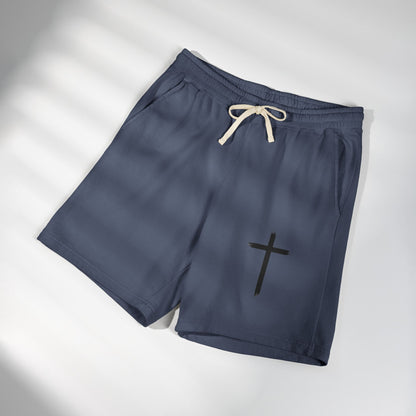 Cross Graphic Sweat Shorts — Lightweight Garment-Dyed Fleece