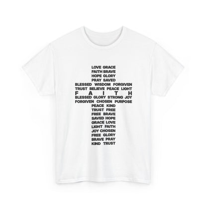 Faith & Hope Word Block T-Shirt — Minimal Christian Typography Tee