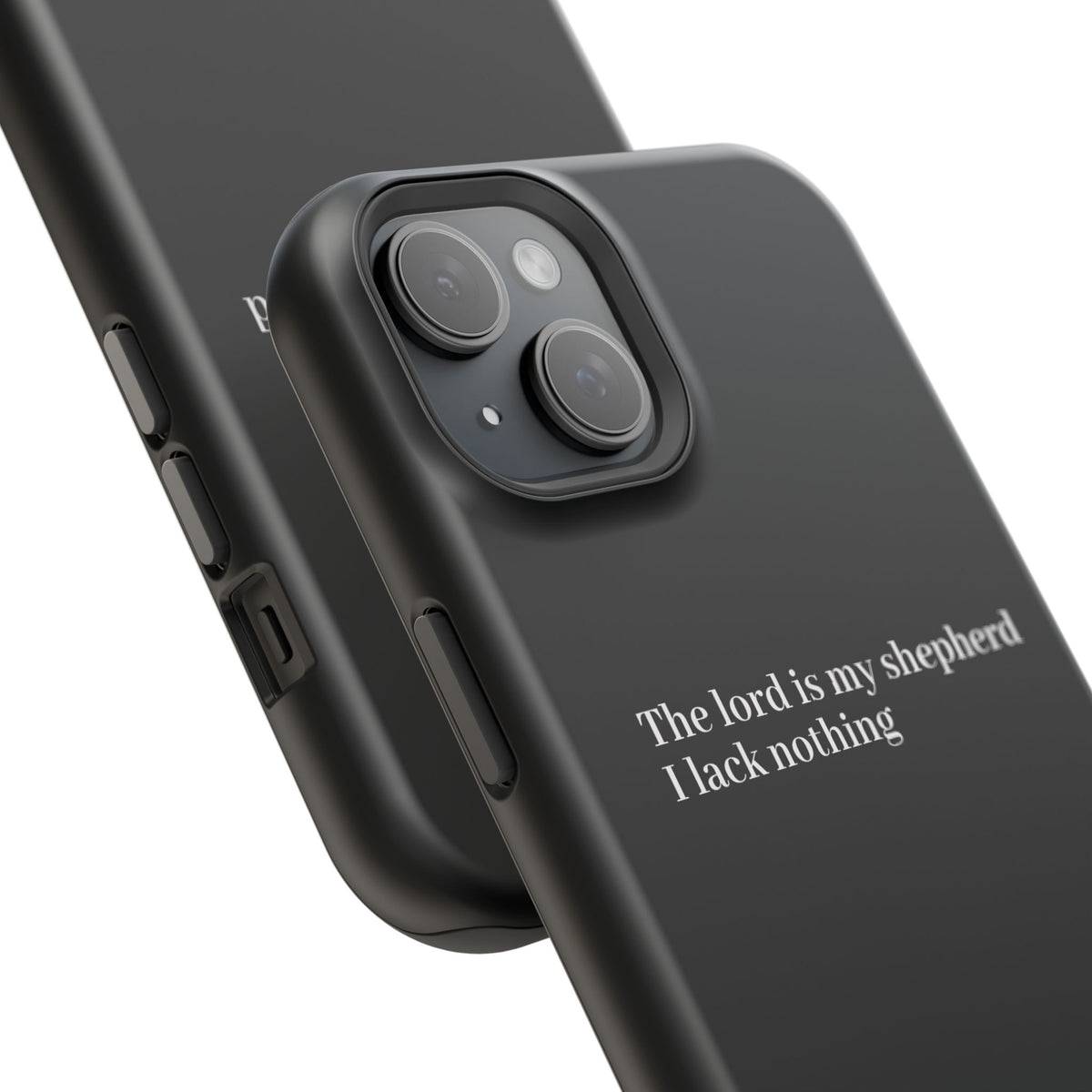 Christian Phone Case — “The Lord Is My Shepherd I Lack Nothing” Neon Cross Magnetic Impact Case