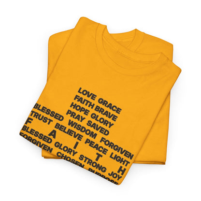 Faith & Hope Word Block T-Shirt — Minimal Christian Typography Tee
