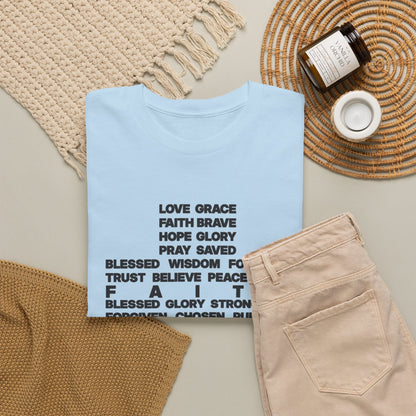 Faith & Hope Word Block T-Shirt — Minimal Christian Typography Tee