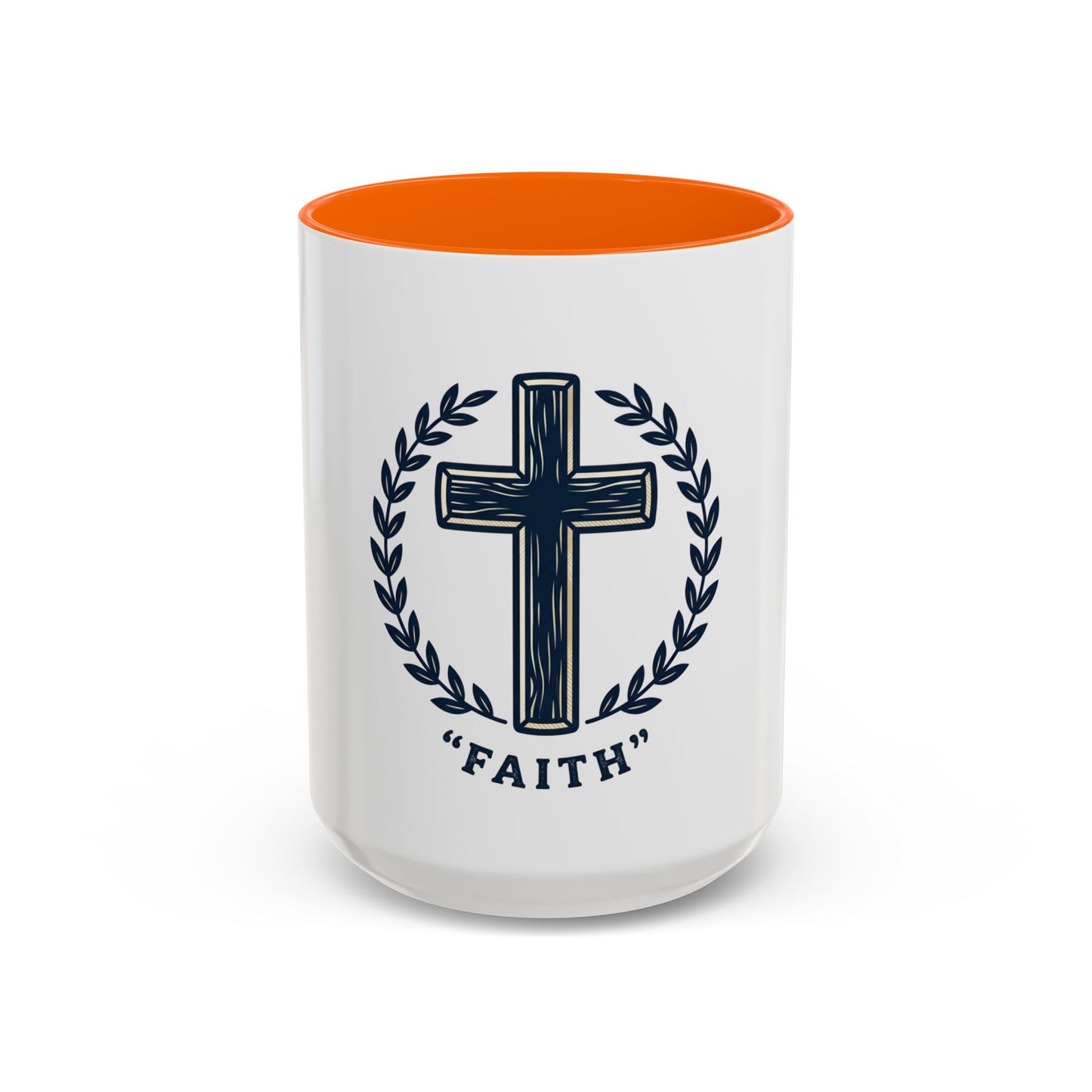 Faith Cross Coffee Mug — Christian Inspirational Ceramic Mug 15oz