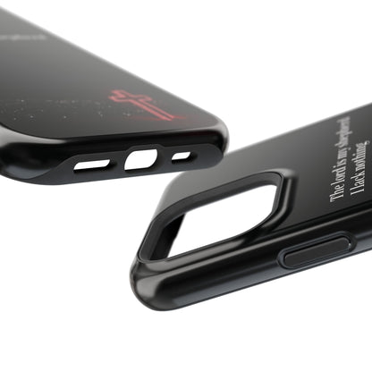 Christian Phone Case — “The Lord Is My Shepherd I Lack Nothing” Neon Cross Magnetic Impact Case