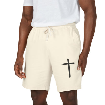 Cross Graphic Sweat Shorts — Lightweight Garment-Dyed Fleece