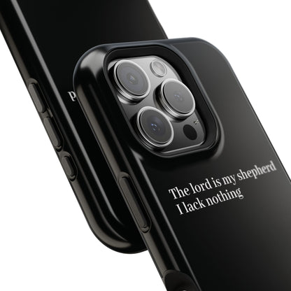Christian Phone Case — “The Lord Is My Shepherd I Lack Nothing” Neon Cross Magnetic Impact Case