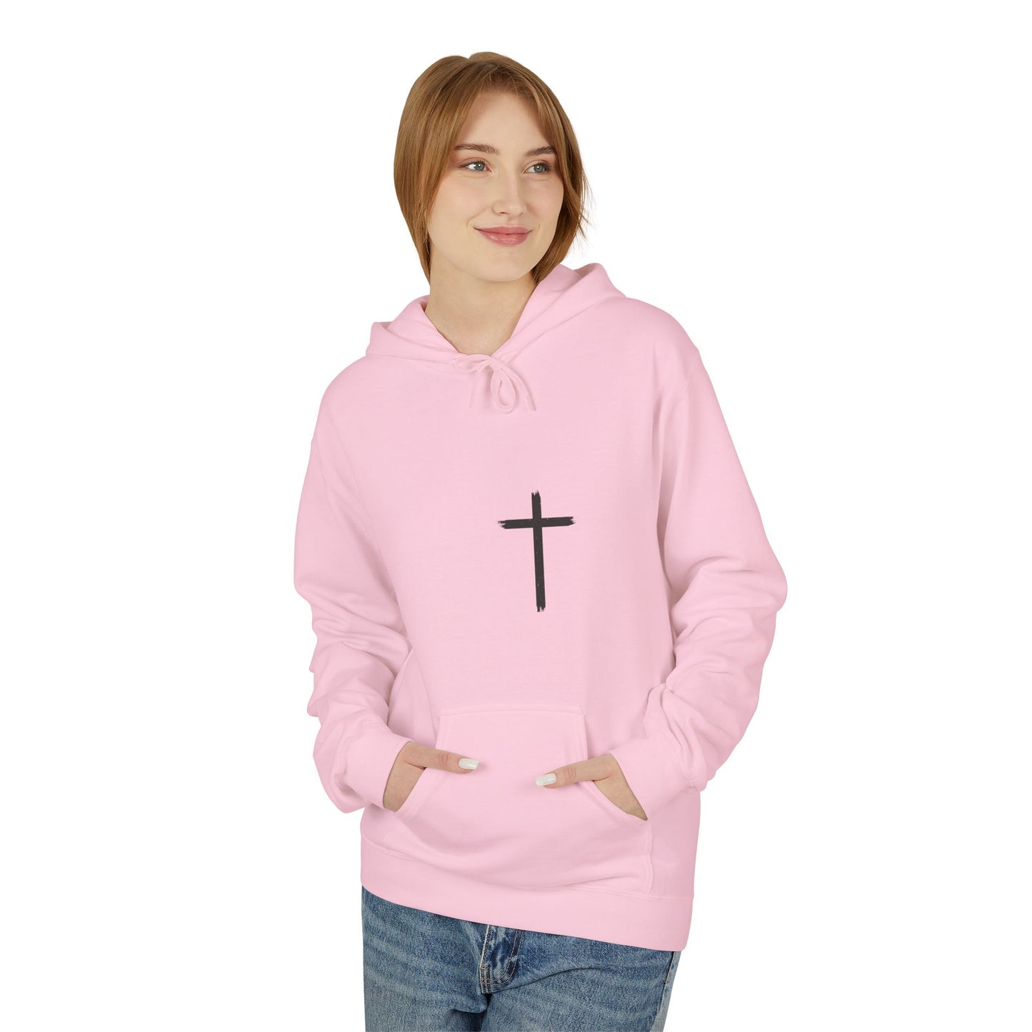 Walk by Faith Hoodie — Christian Cross Pullover with 'Walk by faith, not by sight' Back Design
