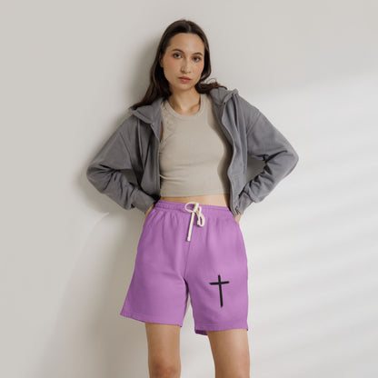 Cross Graphic Sweat Shorts — Lightweight Garment-Dyed Fleece