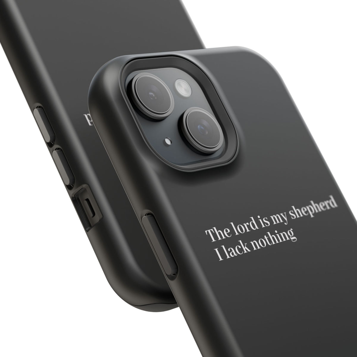 Christian Phone Case — “The Lord Is My Shepherd I Lack Nothing” Neon Cross Magnetic Impact Case