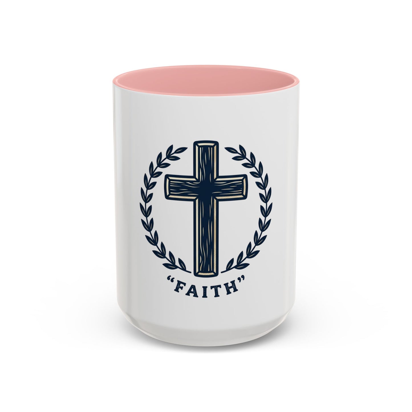 Faith Cross Coffee Mug — Christian Inspirational Ceramic Mug 15oz