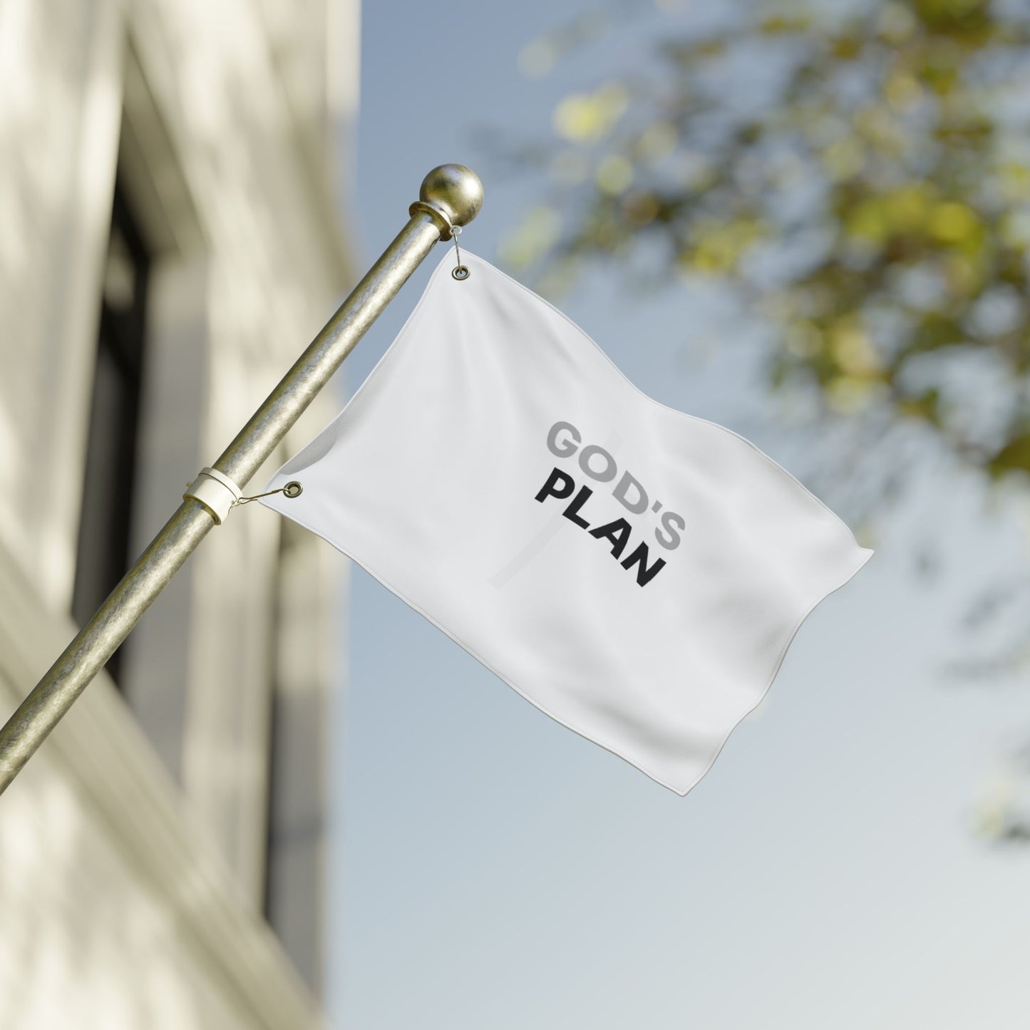 God's Plan Prayer Flag — Double‑Sided Christian Cross Banner