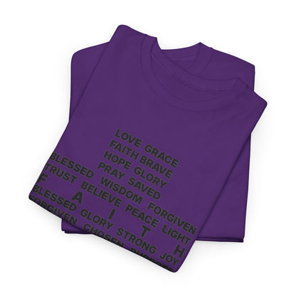 Faith & Hope Word Block T-Shirt — Minimal Christian Typography Tee