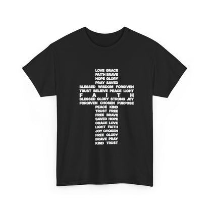 Faith & Hope Word Block T-Shirt — Minimal Christian Typography Tee