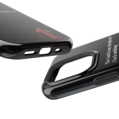 Christian Phone Case — “The Lord Is My Shepherd I Lack Nothing” Neon Cross Magnetic Impact Case