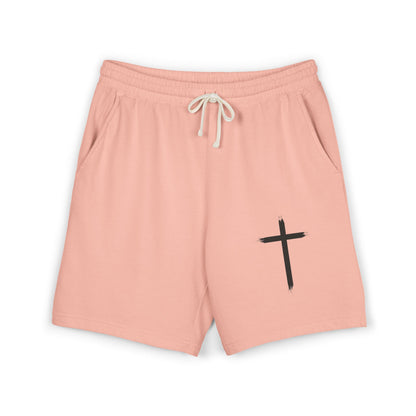 Cross Graphic Sweat Shorts — Lightweight Garment-Dyed Fleece