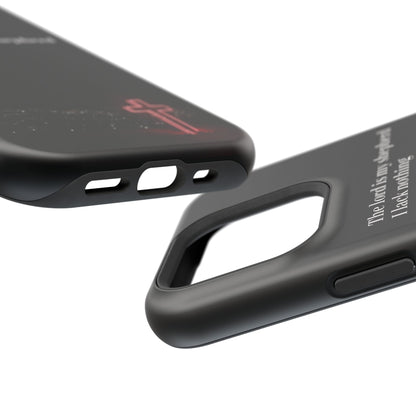 Christian Phone Case — “The Lord Is My Shepherd I Lack Nothing” Neon Cross Magnetic Impact Case