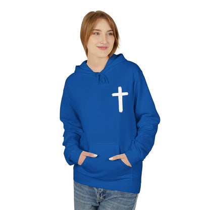 Walk by Faith Hoodie — Christian Cross Pullover with 'Walk by faith, not by sight' Back Design