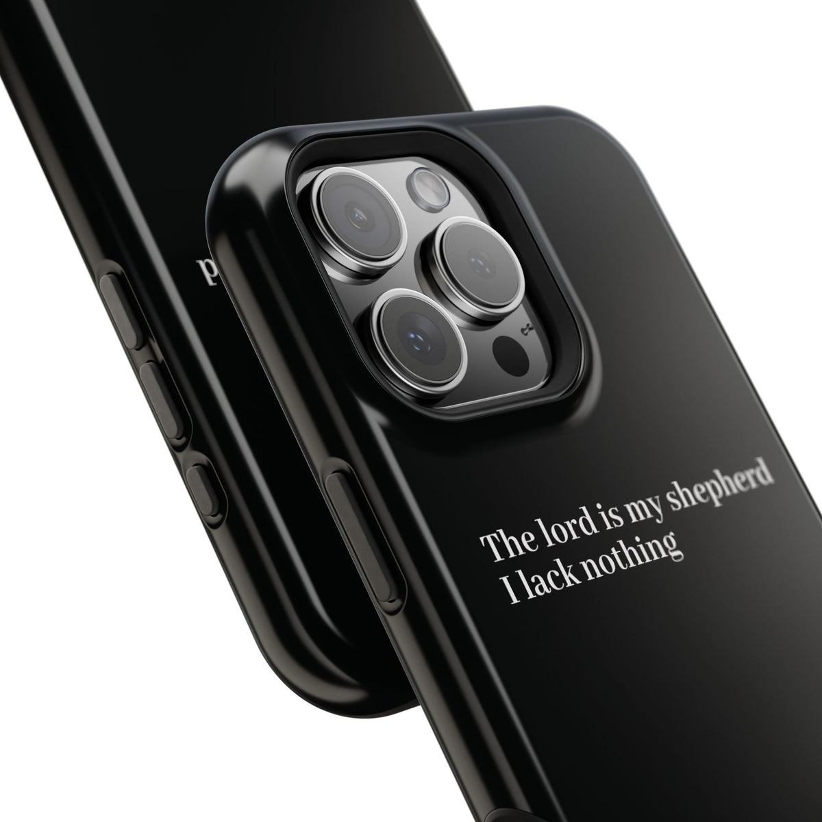 Christian Phone Case — “The Lord Is My Shepherd I Lack Nothing” Neon Cross Magnetic Impact Case