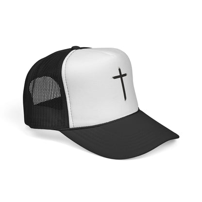 Cross trucker Cap — Minimal Christian Mesh Hat