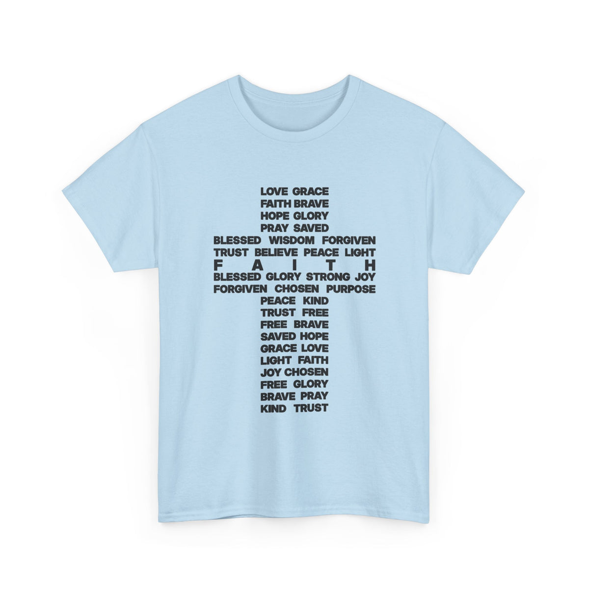 Faith & Hope Word Block T-Shirt — Minimal Christian Typography Tee
