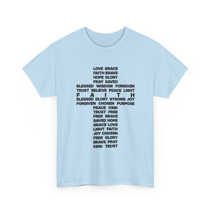 Faith & Hope Word Block T-Shirt — Minimal Christian Typography Tee