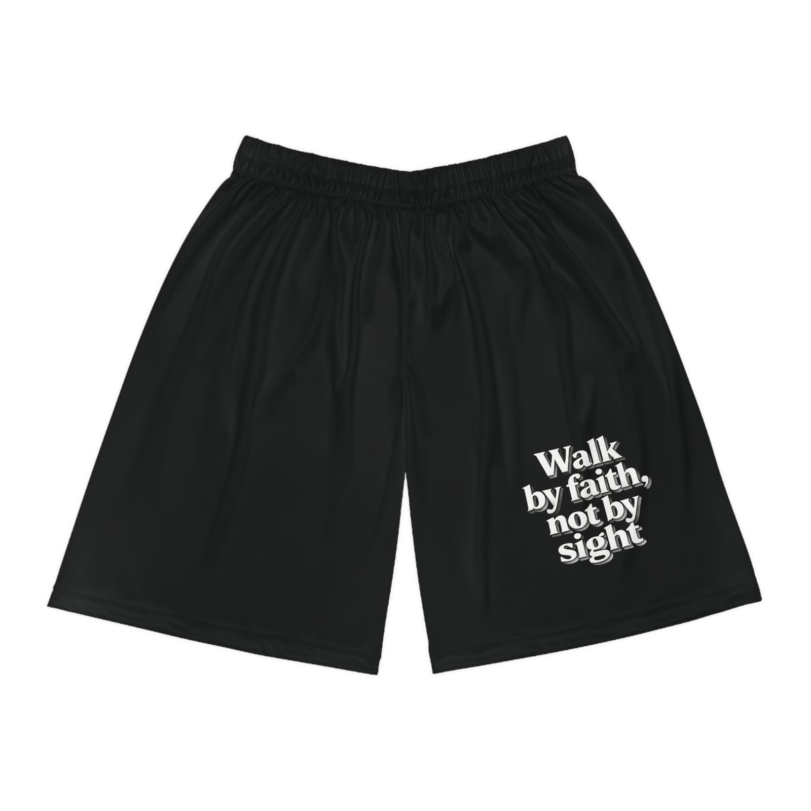 Faith Basketball Shorts — “Walk by faith, not by sight” Athletic AOP Shorts