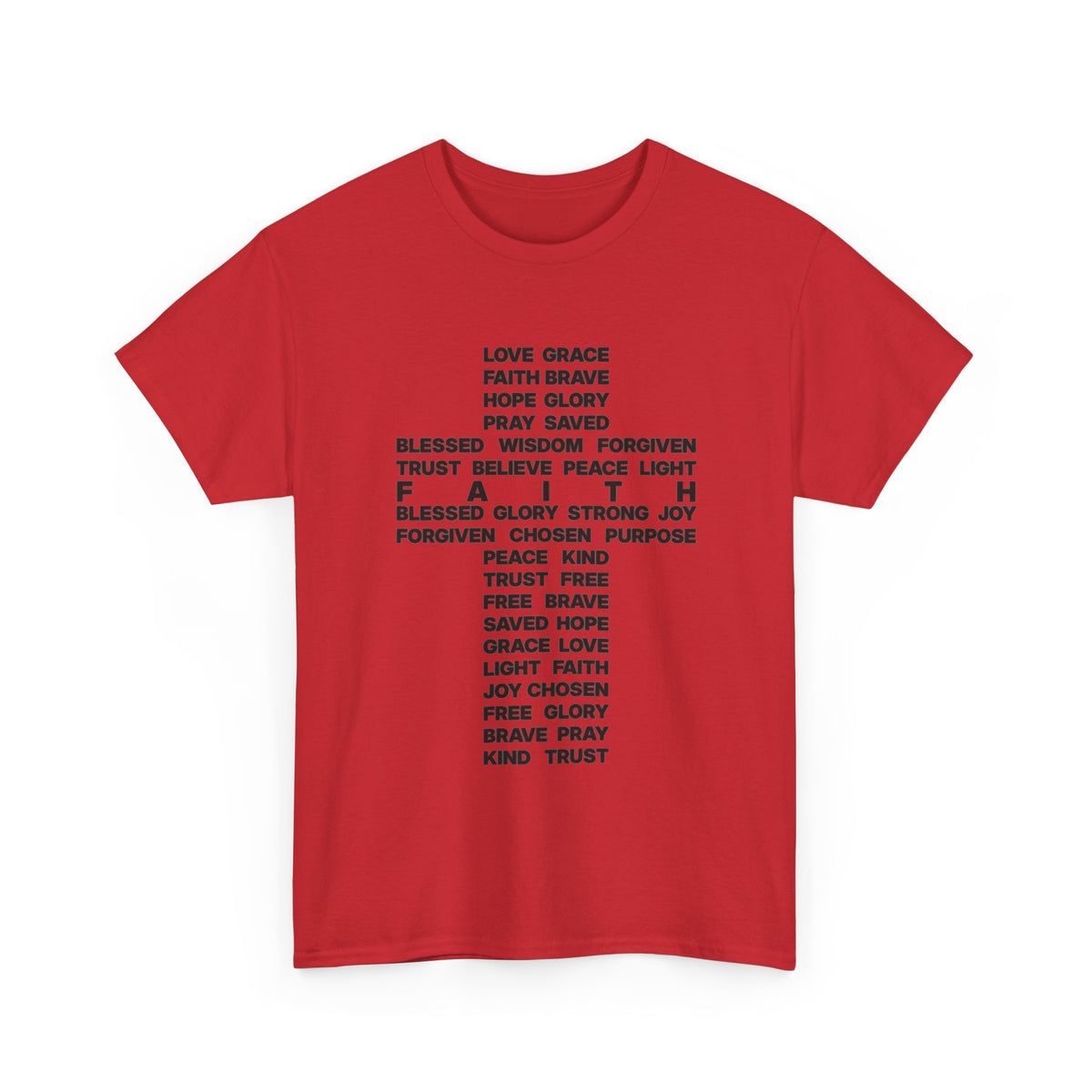 Faith & Hope Word Block T-Shirt — Minimal Christian Typography Tee