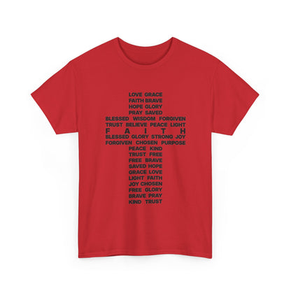 Faith & Hope Word Block T-Shirt — Minimal Christian Typography Tee