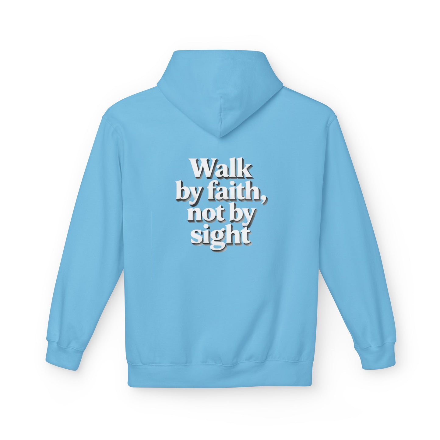 Walk by Faith Hoodie — Christian Cross Pullover with 'Walk by faith, not by sight' Back Design