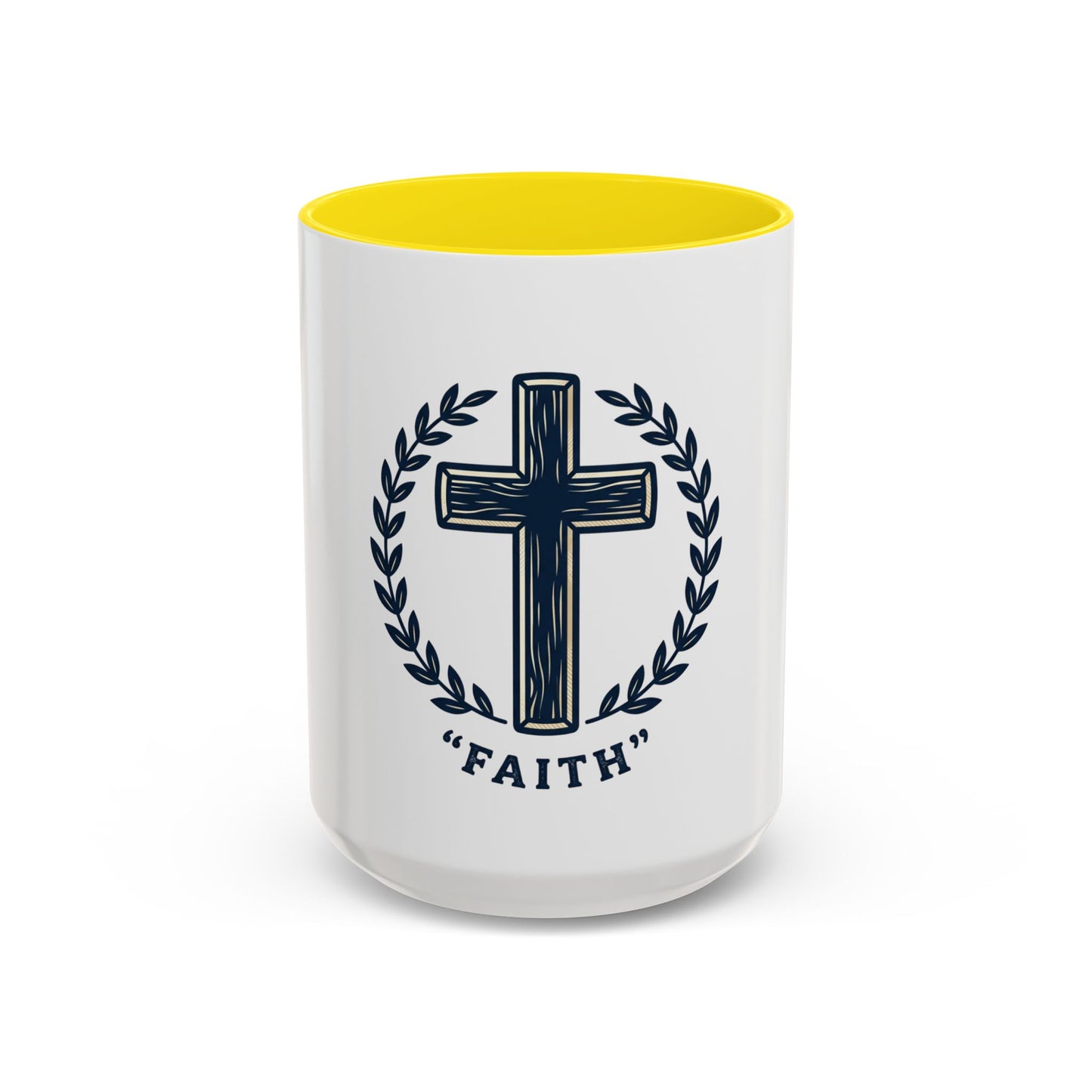 Faith Cross Coffee Mug — Christian Inspirational Ceramic Mug 15oz