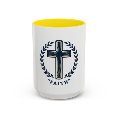 Faith Cross Coffee Mug — Christian Inspirational Ceramic Mug 15oz