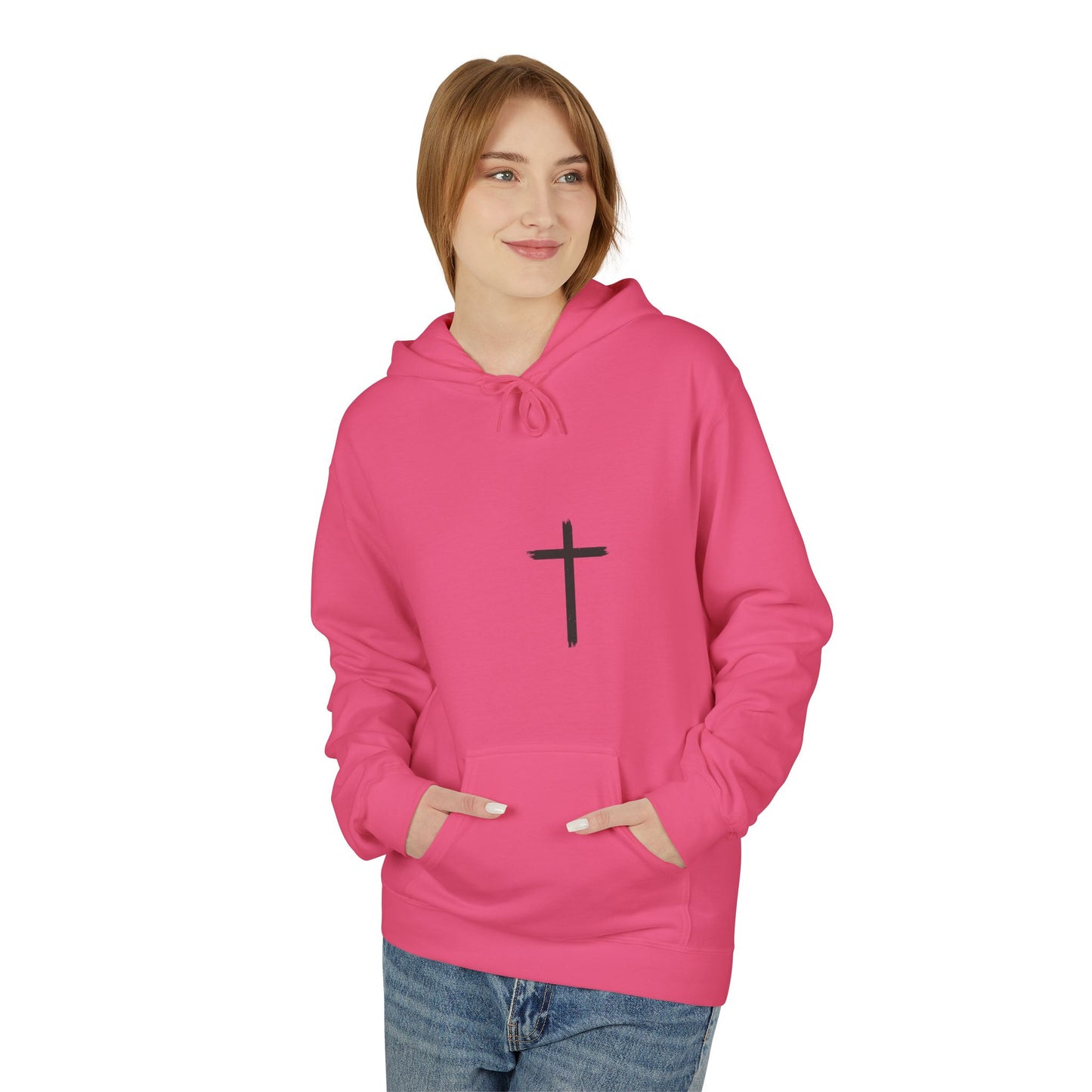 Walk by Faith Hoodie — Christian Cross Pullover with 'Walk by faith, not by sight' Back Design