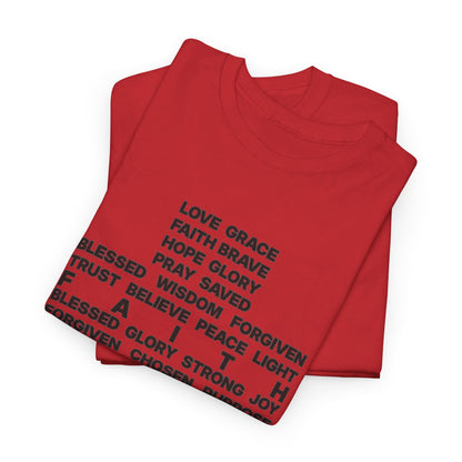 Faith & Hope Word Block T-Shirt — Minimal Christian Typography Tee