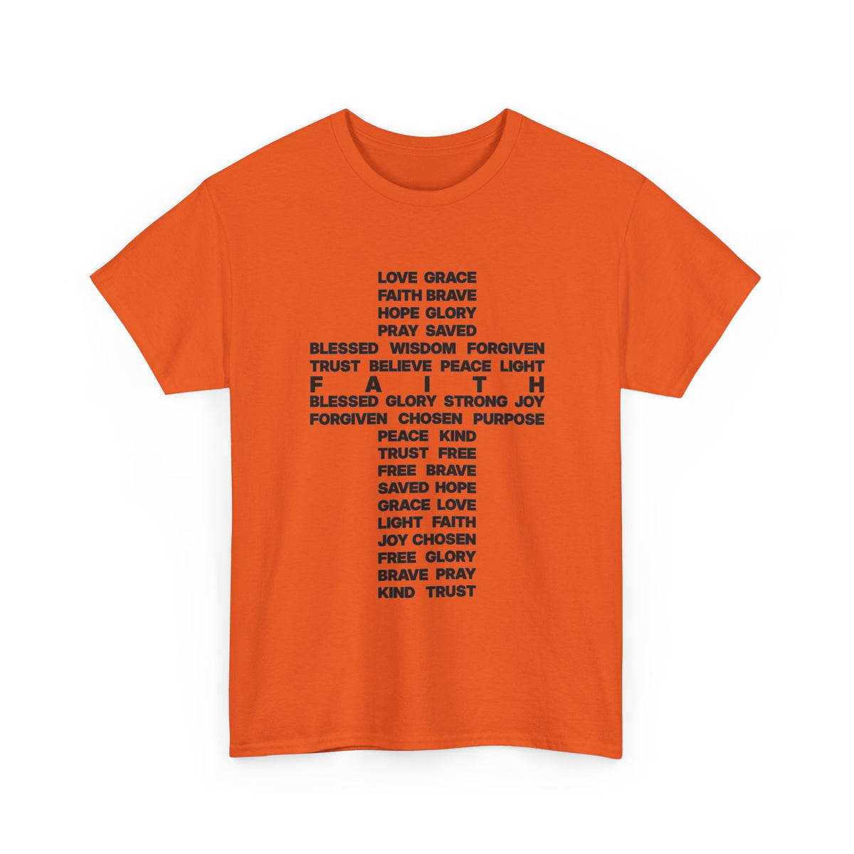 Faith & Hope Word Block T-Shirt — Minimal Christian Typography Tee