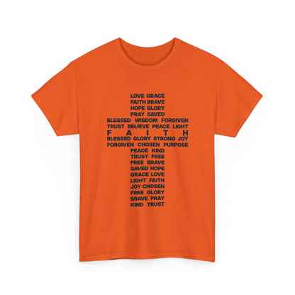 Faith & Hope Word Block T-Shirt — Minimal Christian Typography Tee