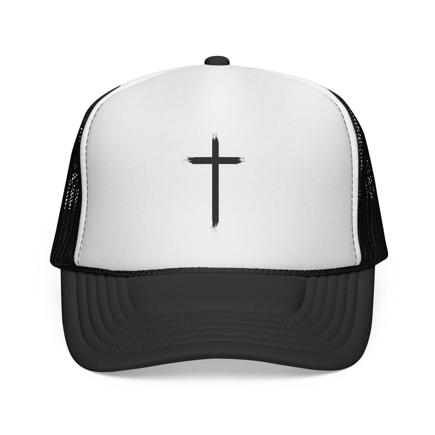 Cross trucker Cap — Minimal Christian Mesh Hat