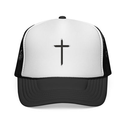 Cross trucker Cap — Minimal Christian Mesh Hat