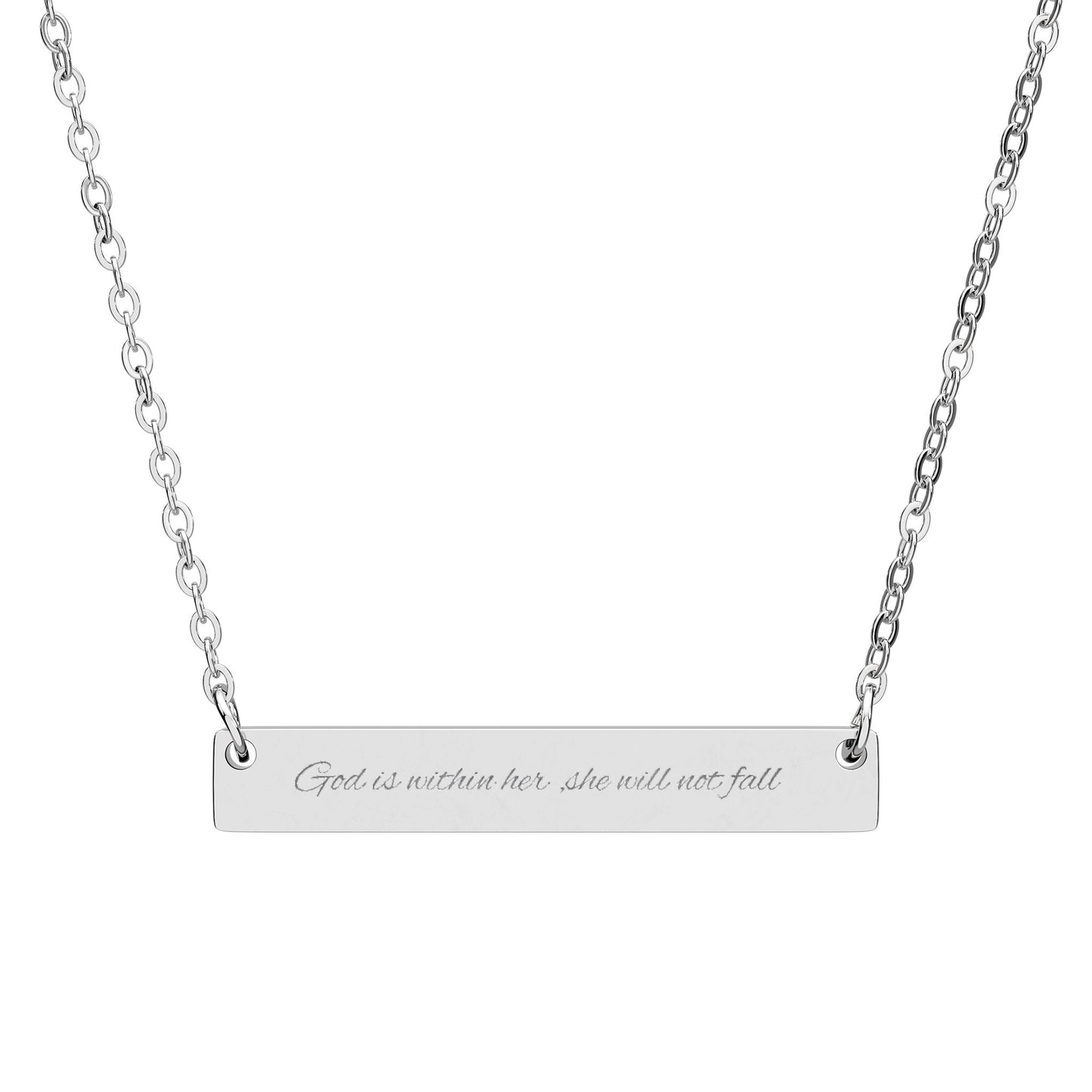 God Is With Her Bar Necklace