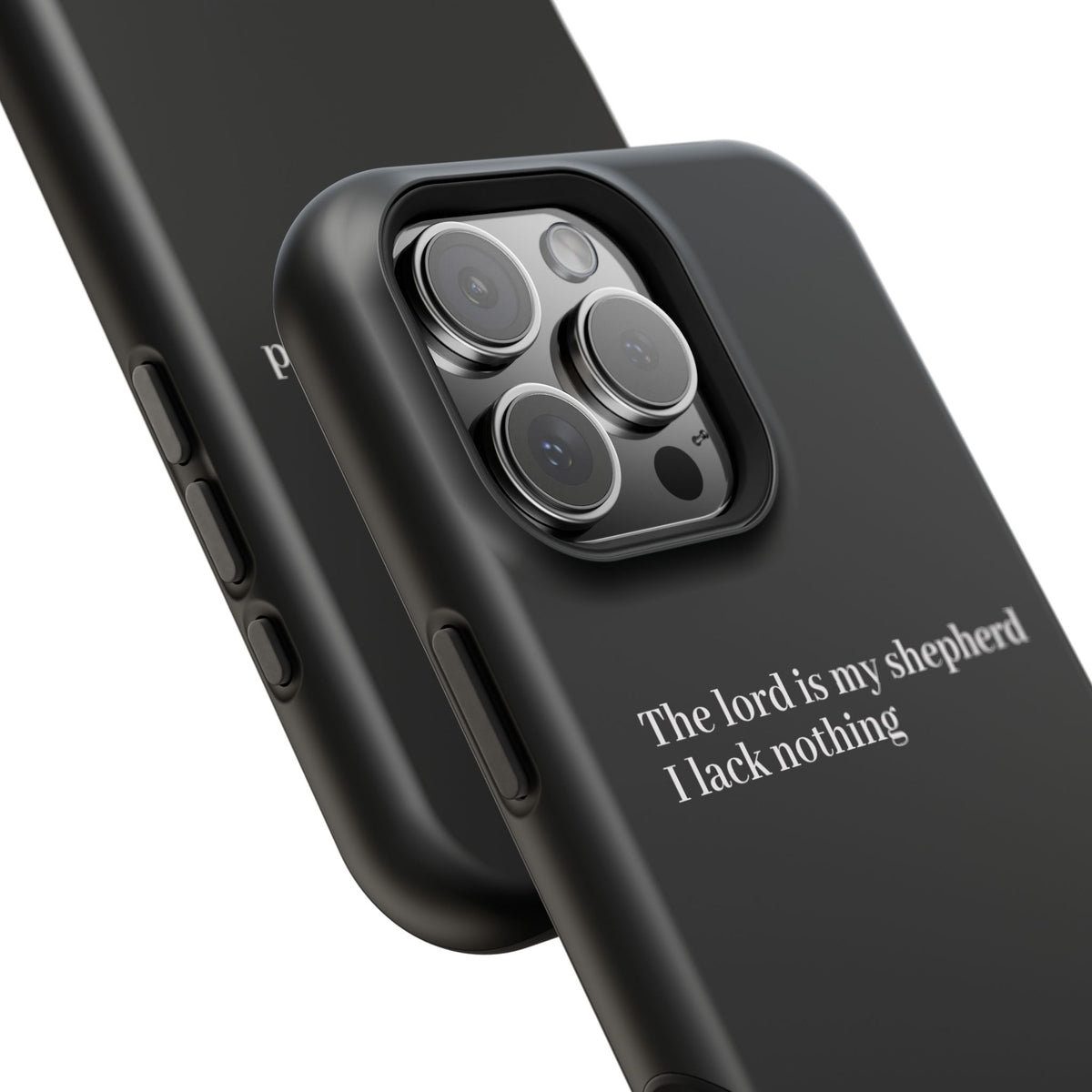 Christian Phone Case — “The Lord Is My Shepherd I Lack Nothing” Neon Cross Magnetic Impact Case
