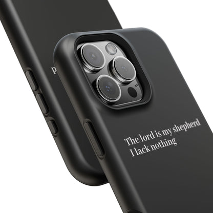 Christian Phone Case — “The Lord Is My Shepherd I Lack Nothing” Neon Cross Magnetic Impact Case