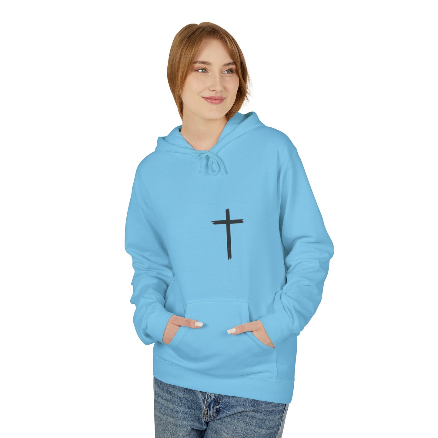 Walk by Faith Hoodie — Christian Cross Pullover with 'Walk by faith, not by sight' Back Design