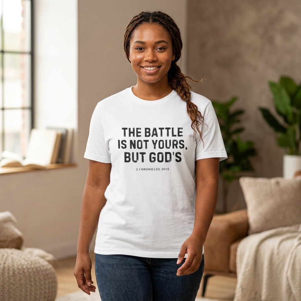 Faith T-Shirt - "The Battle Is Not Yours, But God's" Inspirational Christian Tee