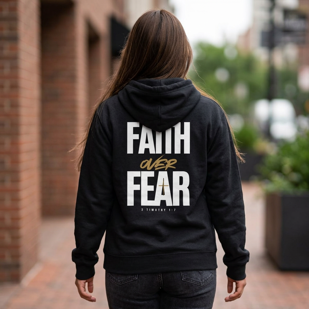 Faith Over Fear Hoodie — Inspirational Christian Pullover