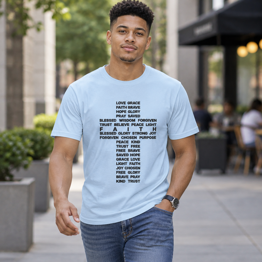 Faith & Hope Word Block T-Shirt — Minimal Christian Typography Tee
