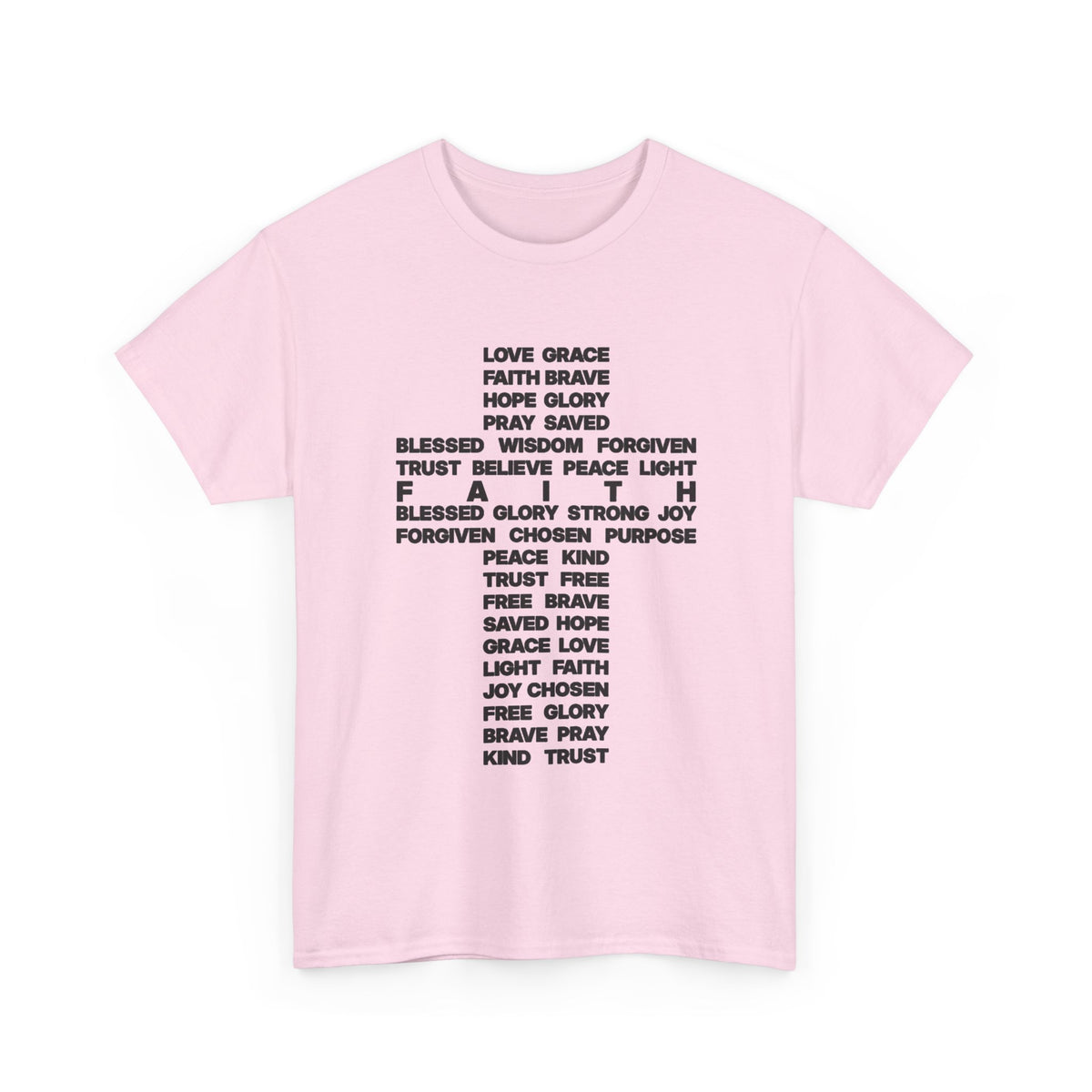 Faith & Hope Word Block T-Shirt — Minimal Christian Typography Tee