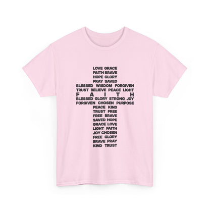 Faith & Hope Word Block T-Shirt — Minimal Christian Typography Tee