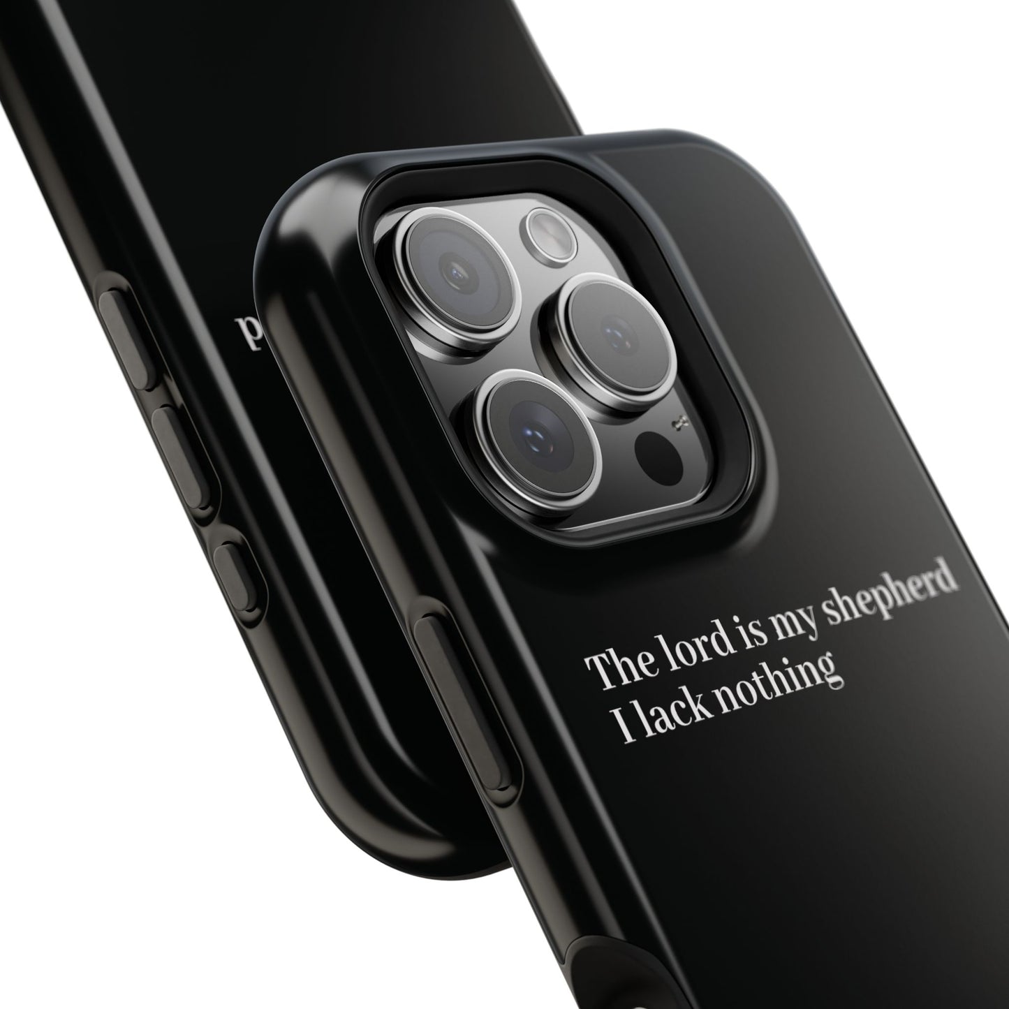 Christian Phone Case — “The Lord Is My Shepherd I Lack Nothing” Neon Cross Magnetic Impact Case